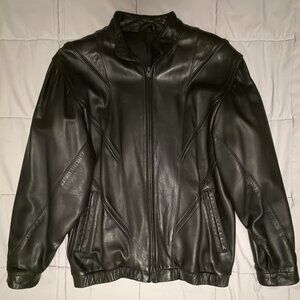 Vintage Foreign Brand Leather Bomber Jacket
